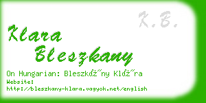 klara bleszkany business card